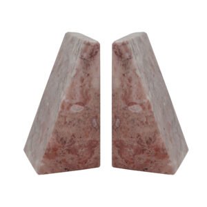 Pink marble bookends set of 2